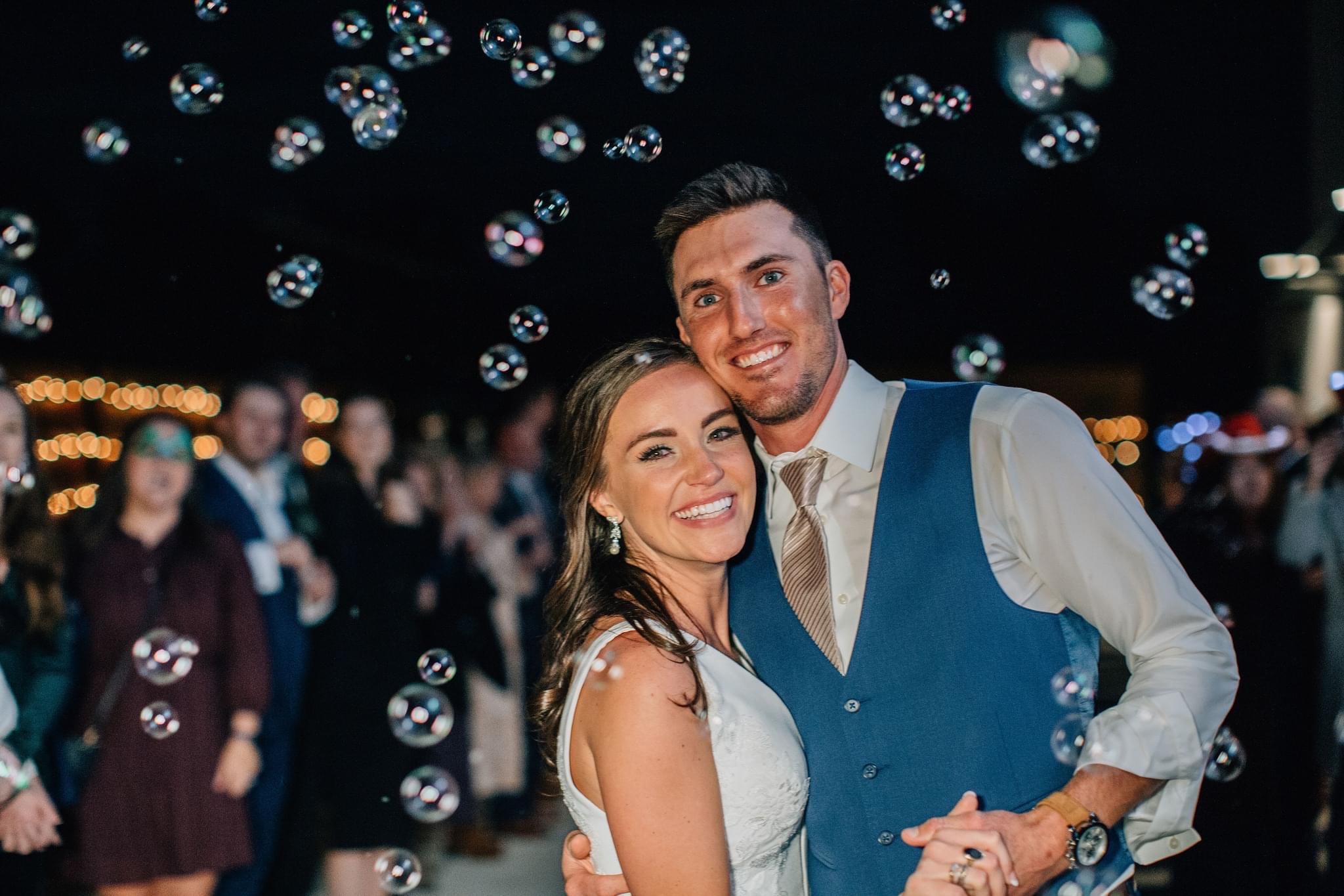 Newlyweds celebrating together at Factory 633